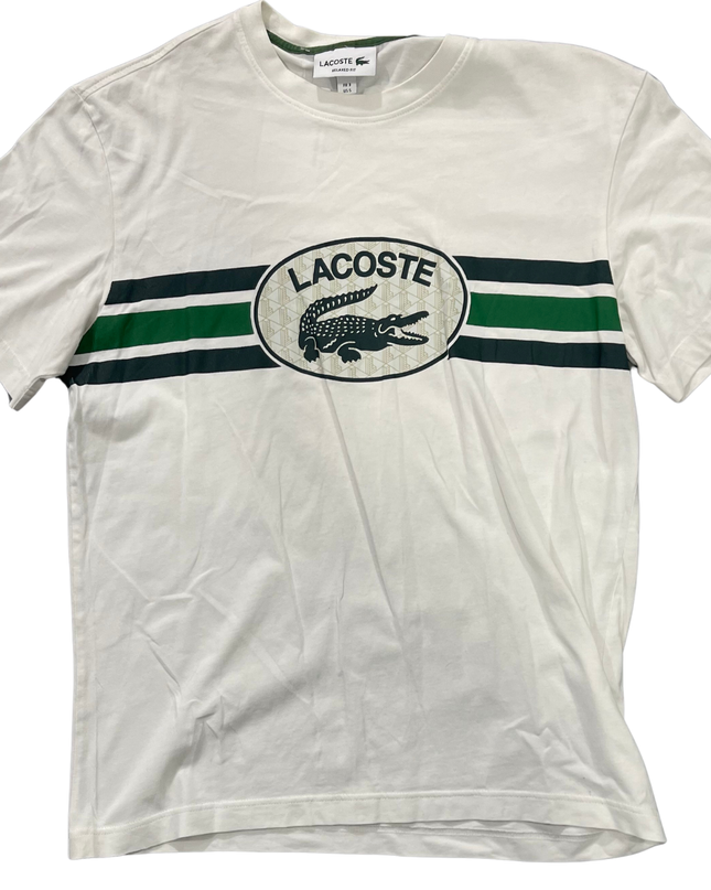 Lacoste White Relaxed Fit Graphic T-Shirt