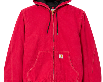 Carhartt Red Canvas Hooded Active Jacket