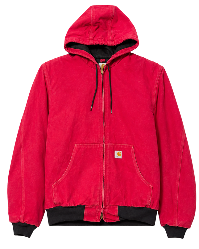Carhartt Red Canvas Hooded Active Jacket
