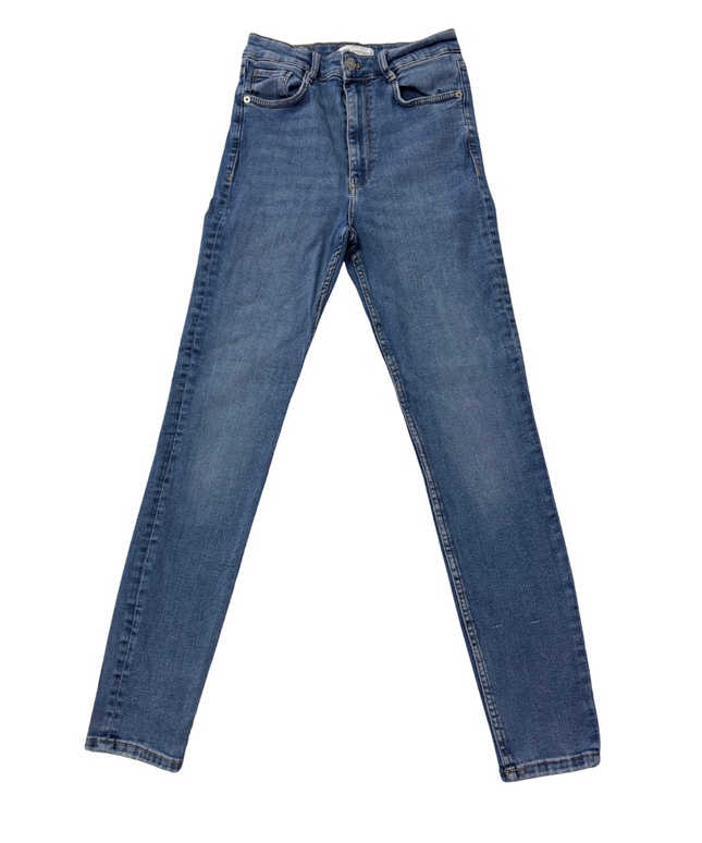 Zara Blue High-Waisted Skinny Jeans