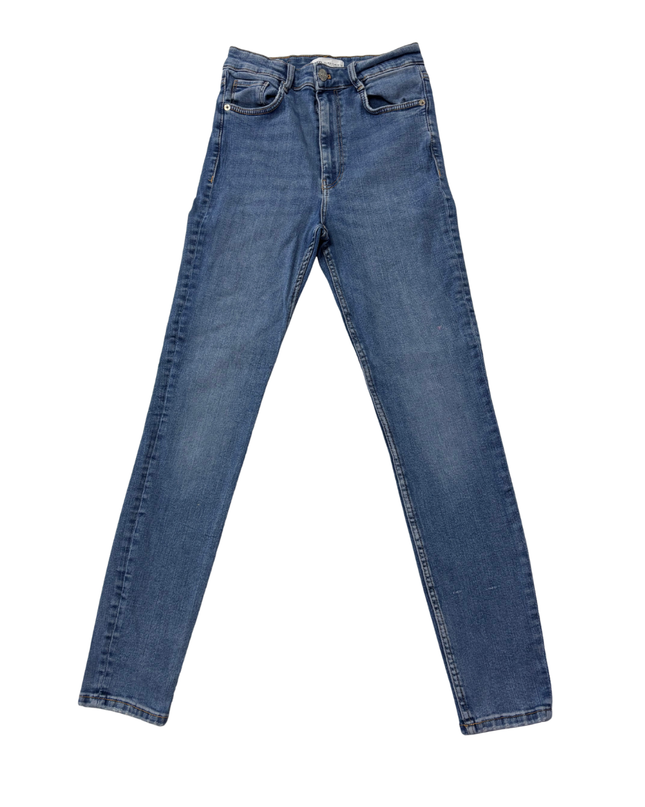 Zara Blue High-Waisted Skinny Jeans
