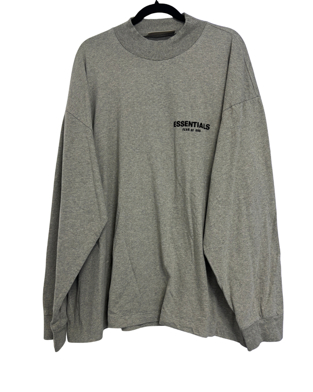 Fear of God Essentials Grey Oversized Long Sleeve T-Shirt