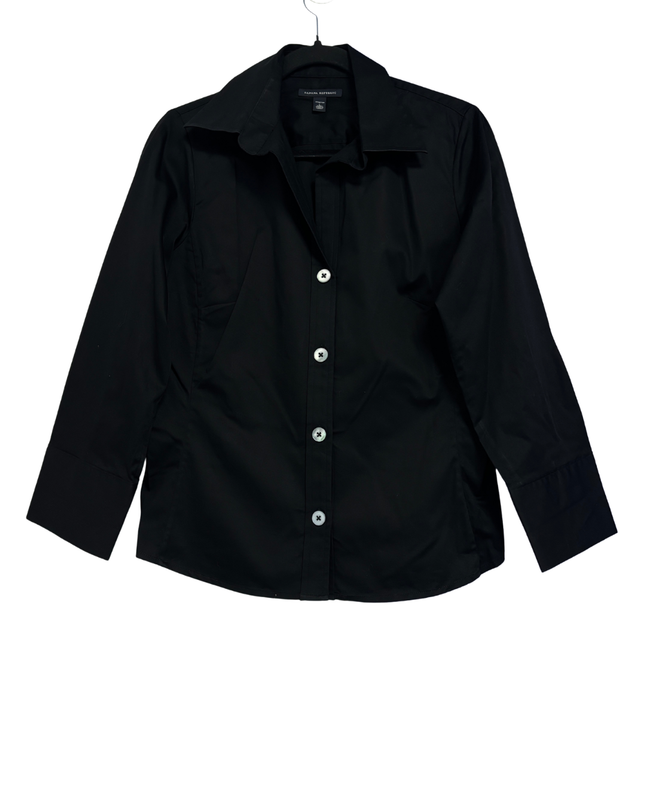 Banana Republic Black Stretch Button-Down Long Sleeve Shirt