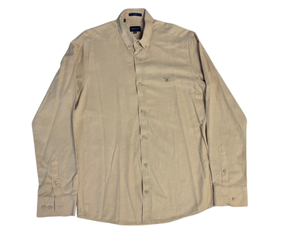 Gant Men's Beige Slim Fit Long Sleeve Button-Down Shirt