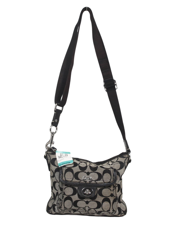Coach Black Signature Jacquard Crossbody Bag