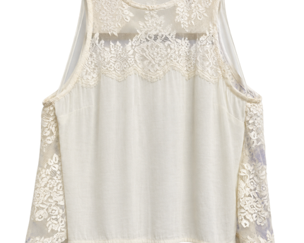 Free People Cream Lace Trim Halter Top