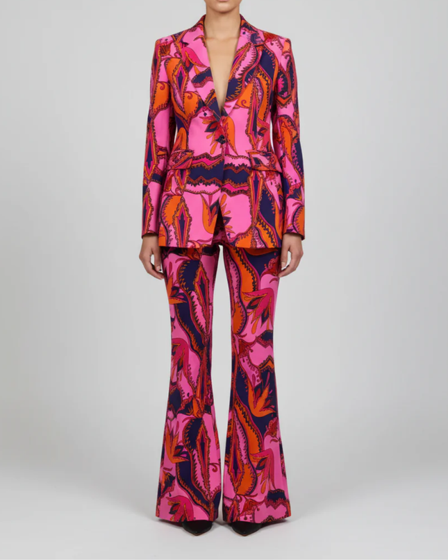 Never Fully Dressed Pink Paisley Print Tailored Suit Set