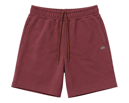 Alo Maroon Cotton-Blend Sports Shorts