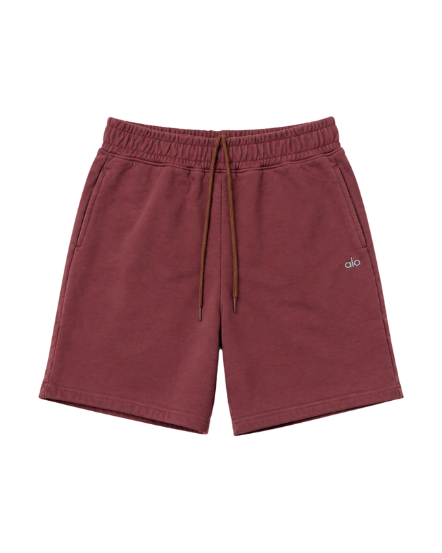Alo Maroon Cotton-Blend Sports Shorts