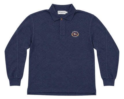Burberrys Navy Blue Vintage Long Sleeve Polo Shirt