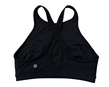 Lululemon Black/Pink High-Neck Perforated Sports Bra