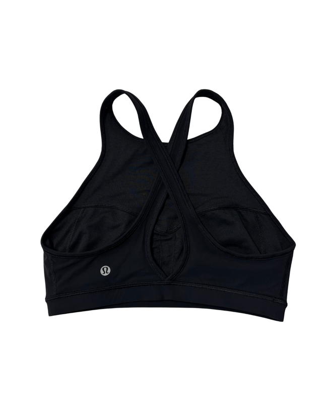 Lululemon Black/Pink High-Neck Perforated Sports Bra