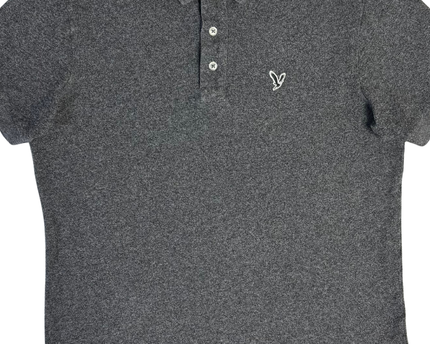 American Eagle Grey Short Sleeve Polo Shirt