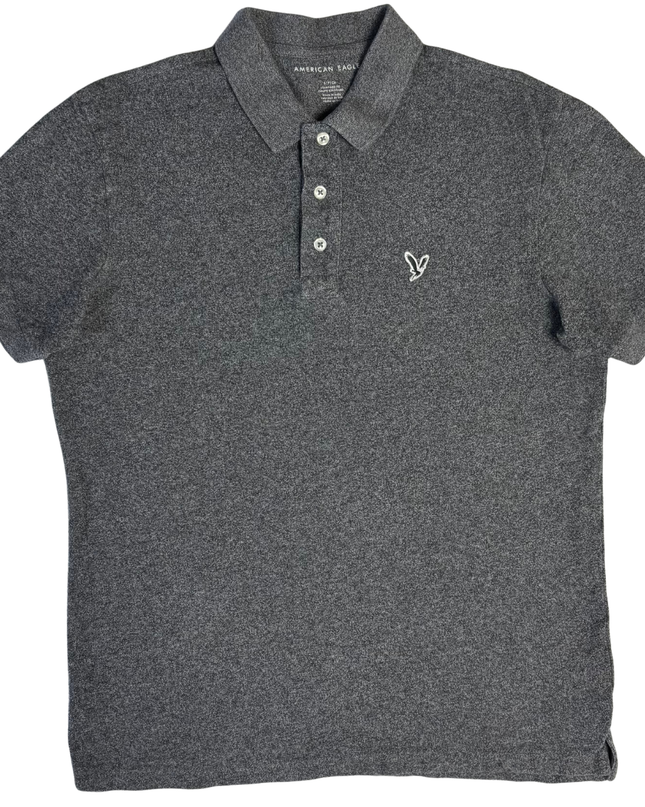 American Eagle Grey Short Sleeve Polo Shirt