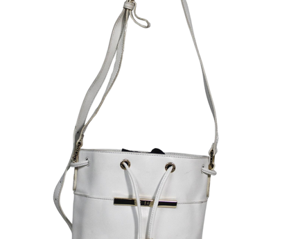 Ted Baker White Saffiano Leather Bucket Bag