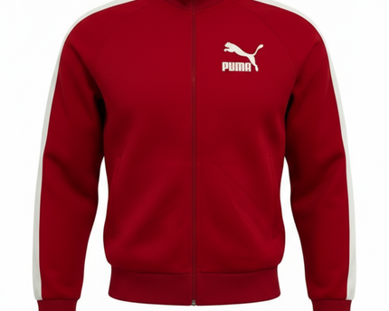 Puma Red Sporty Logo Zip-Up Track Jacket