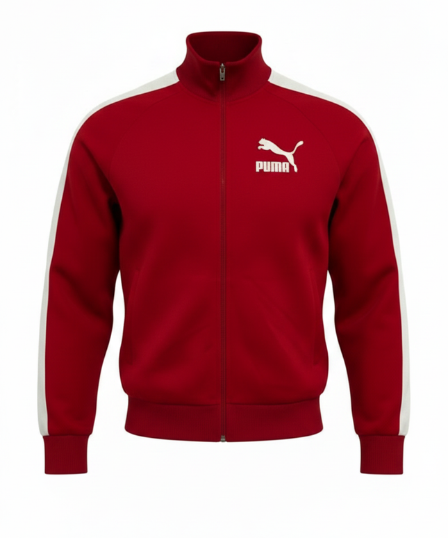 Puma Red Sporty Logo Zip-Up Track Jacket