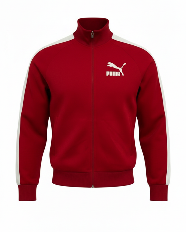 Puma Red Sporty Logo Zip-Up Track Jacket