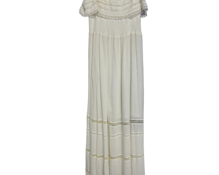 Springfield White Smocked Boho Maxi Dress