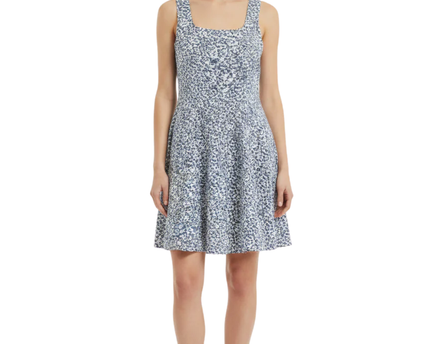 DON'T CALL ME Jennyfer Blue and White Floral Skater Dress