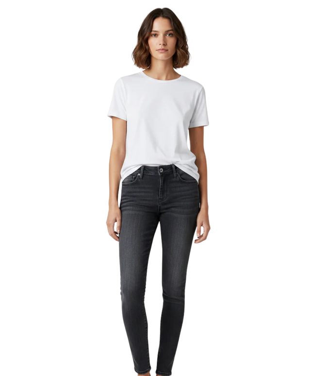 True Religion Dark Gray Halle Mid Rise Super Skinny Jeans