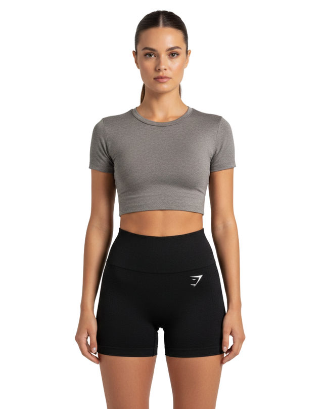 Gymshark Black Seamless High-Waisted Sports Shorts