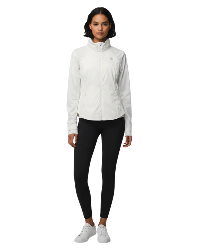 Lululemon White Full-Zip Lightweight Athletic Sports Jacket