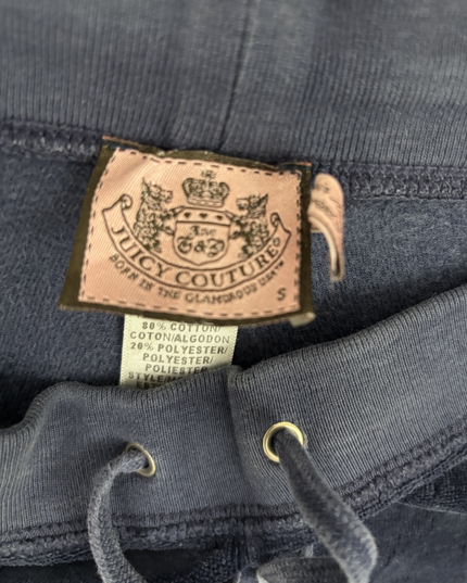 Juicy Couture Navy Blue Velour Tracksuit Pants - M | Waist: 28"