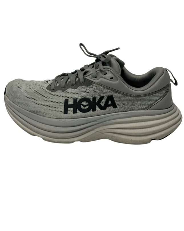 Hoka Gray Bondi 8 Men's Running Shoes