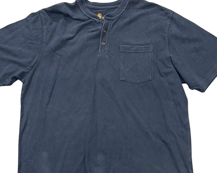 Carhartt Dark Blue Short Sleeve Henley T-Shirt