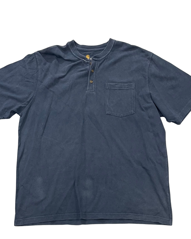 Carhartt Dark Blue Short Sleeve Henley T-Shirt