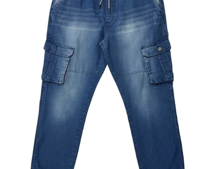 Falcon Denim Blue Cargo Jogger Jeans