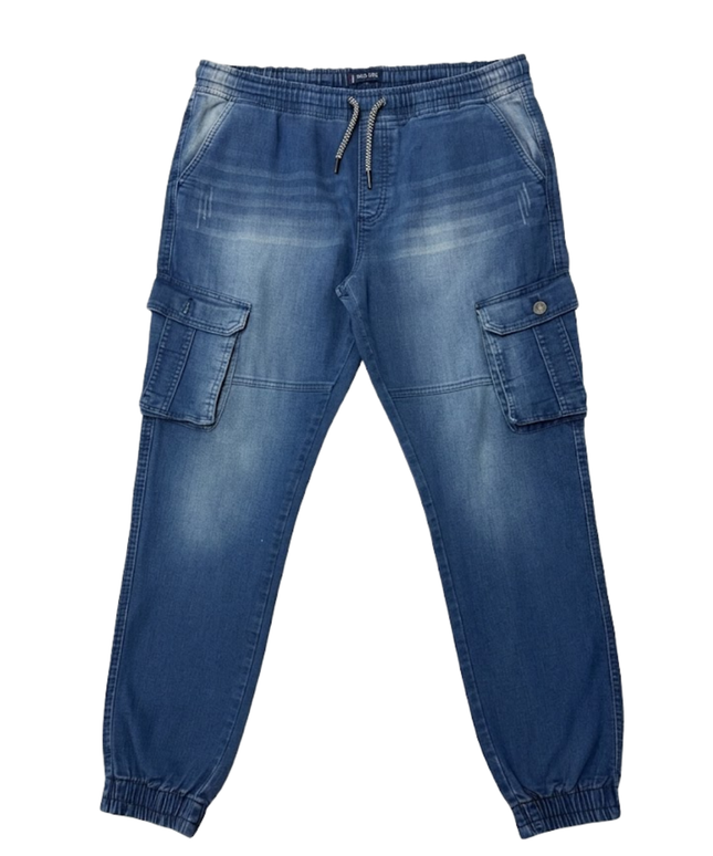Falcon Denim Blue Cargo Jogger Jeans