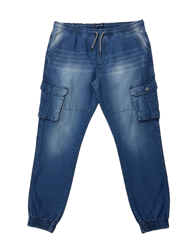 Falcon Denim Blue Cargo Jogger Jeans