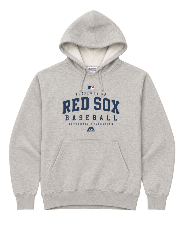 Majestic Gray Boston Red Sox Baseball Authentic Collection Hoodie