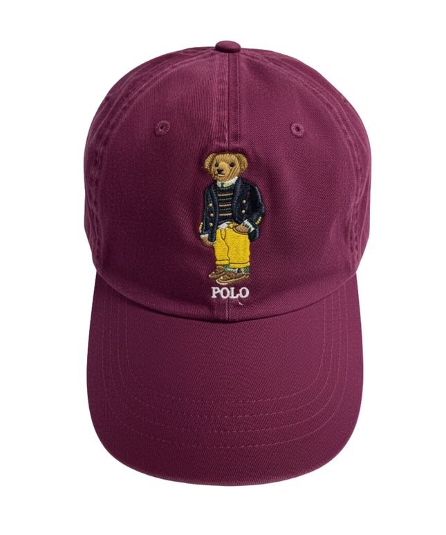 Polo Ralph Lauren Burgundy Bear Cotton Cap