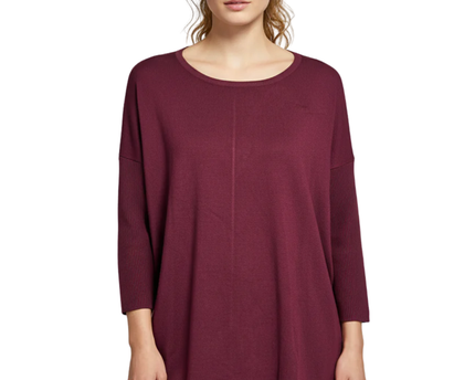 ONIX Maroon Oversized Cotton Knit Sweater