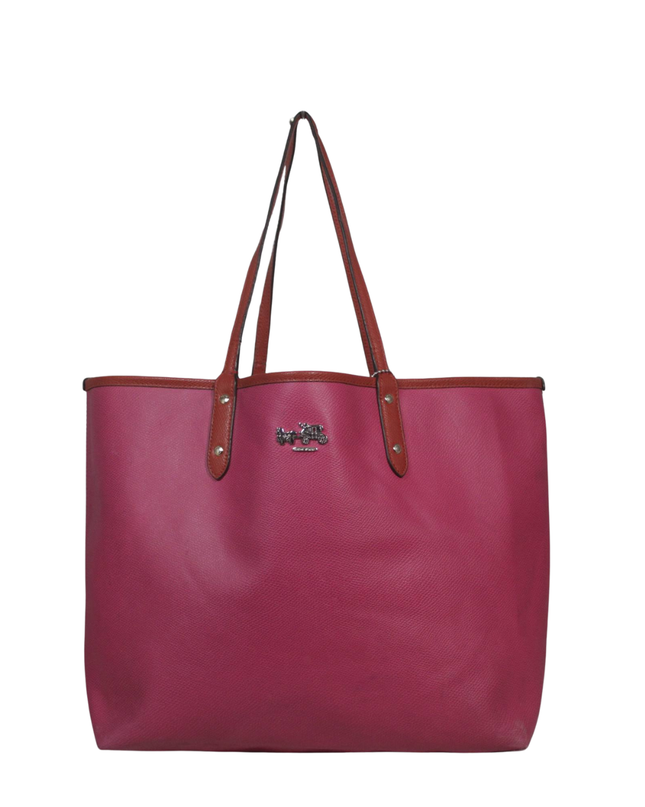 Coach Pink Pebbled Leather City Tote Bag