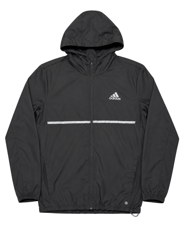 Adidas Black Running Hooded Windbreaker Jacket