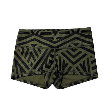 Lululemon Green Geometric Pattern Athletic Yoga Shorts