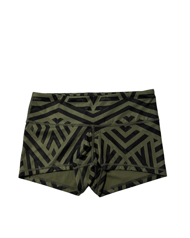 Lululemon Green Geometric Pattern Athletic Yoga Shorts