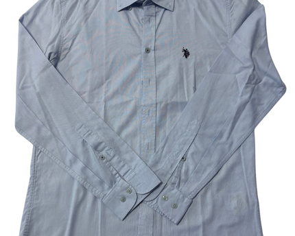 U.S. POLO ASSN. Light Blue Regular Fit Cotton Shirt