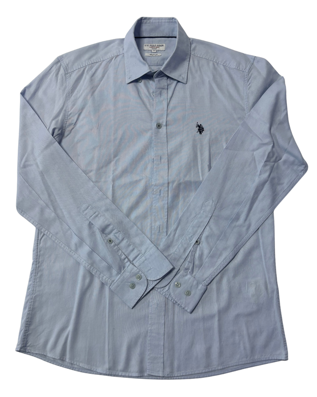 U.S. POLO ASSN. Light Blue Regular Fit Cotton Shirt