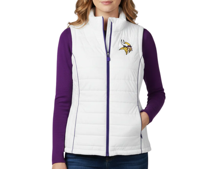 NFL TEAM APPAREL White Minnesota Vikings Women's Puffer Vest