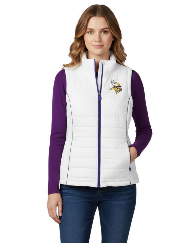 NFL TEAM APPAREL White Minnesota Vikings Women's Puffer Vest