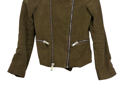 Zara Woman Brown Asymmetric Moto Jacket
