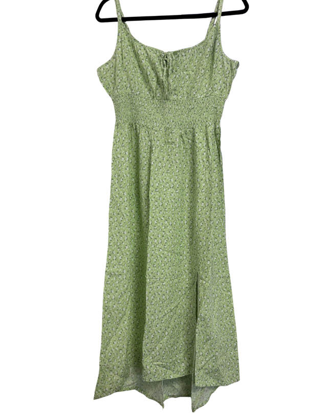 Hollister Green Floral Smocked Cami Midi Dress