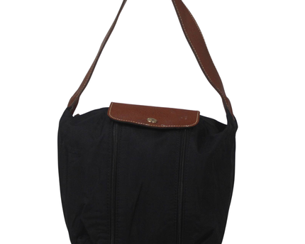 Longchamp Black Nylon and Leather Shoulder Bag