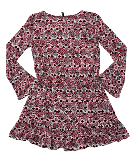 H&M Red/White/Black Patterned Boho Mini Dress