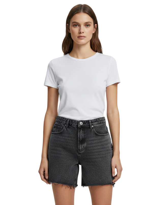 PrettyLittleThing Grey Acid Wash Denim Cut-Off Shorts